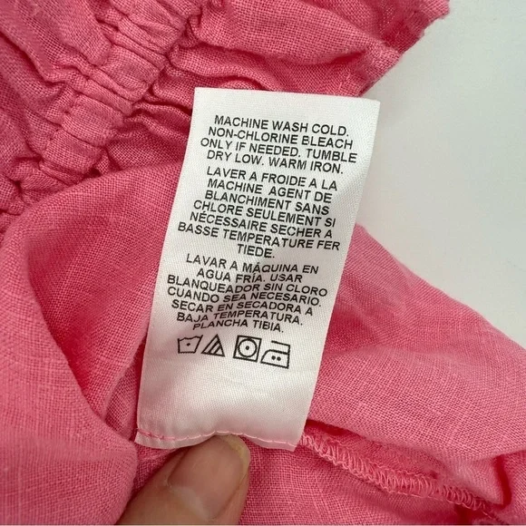 Velvet by Graham & Spencer Bernice Linen Ruffle Mini Dress in Pink Size M - Picture 11 of 13